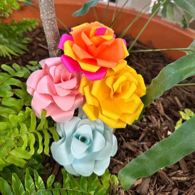 Colorful bouquet of paper flowers