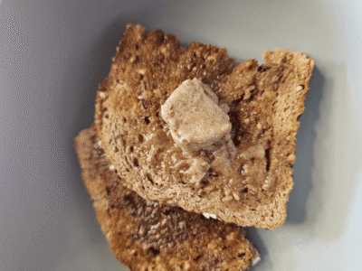 toasted bread with flavored butter