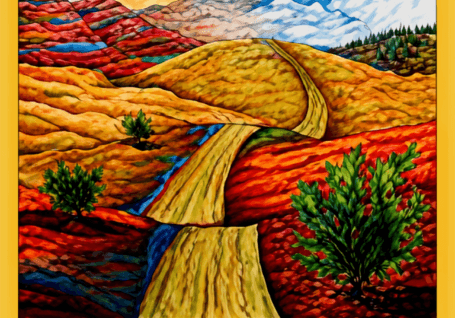 Following the Manito Trail by University of Wyoming's American Heritage Center. An image of mountains and a path